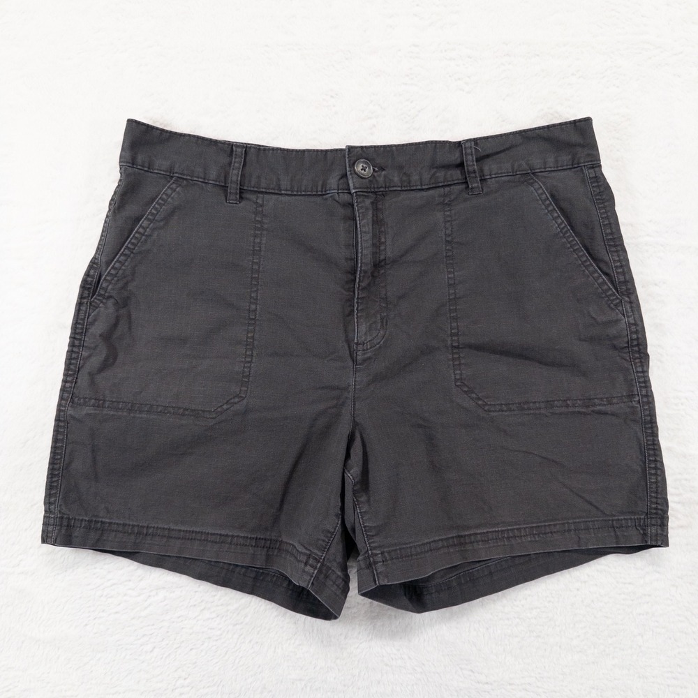 Eddie Bauer Womens Shorts 10 Gray Cotton Stretch Ripstop Utility Hiking Casual
